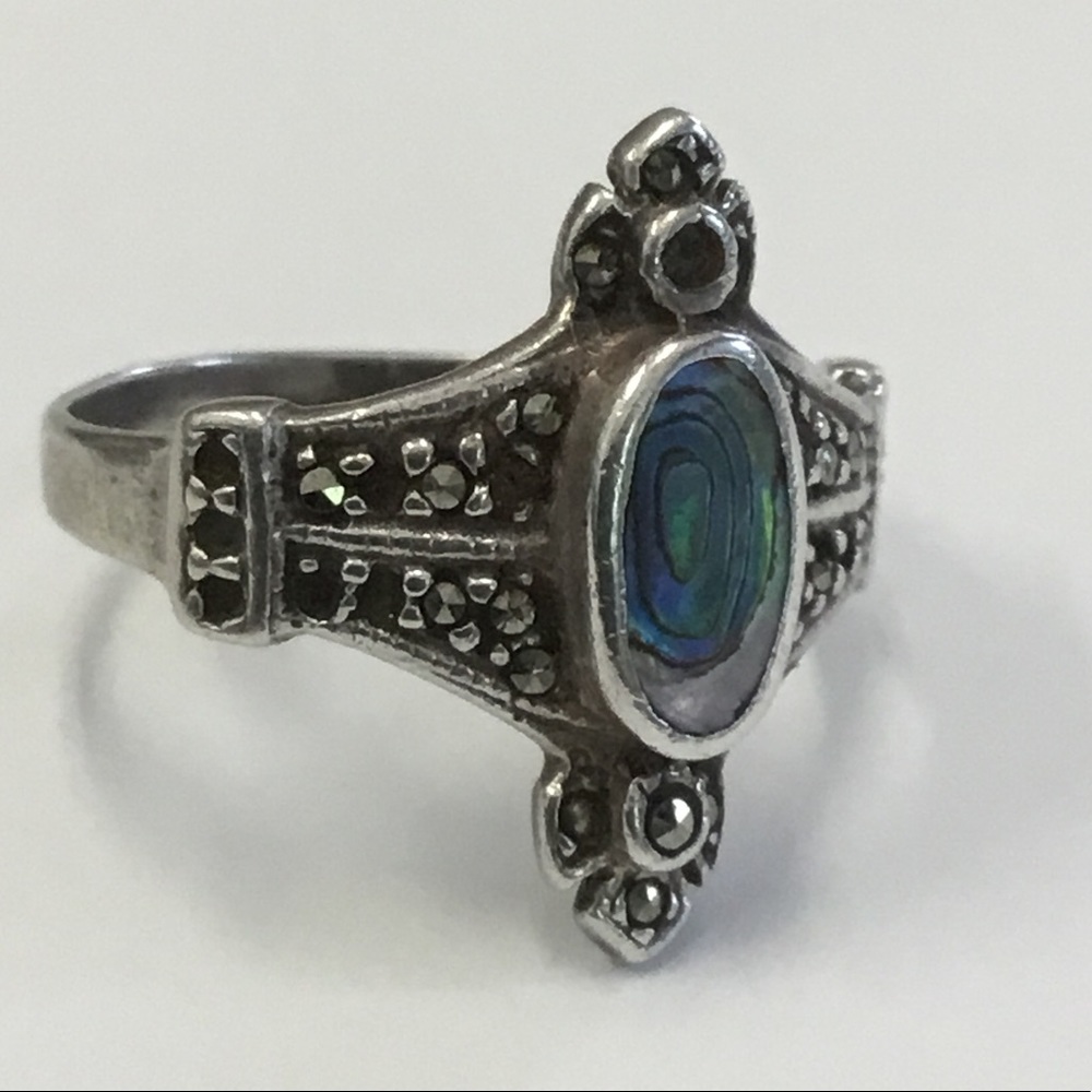 Sterling Silver And Abalone Ring - image 3